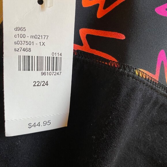Lane Bryant Black Yoga leggings with Rainbow Logo Waistband - Picture 10 of 11